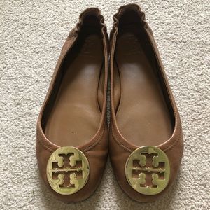 Brown/camel Tory Burch Miller Ballet Flat